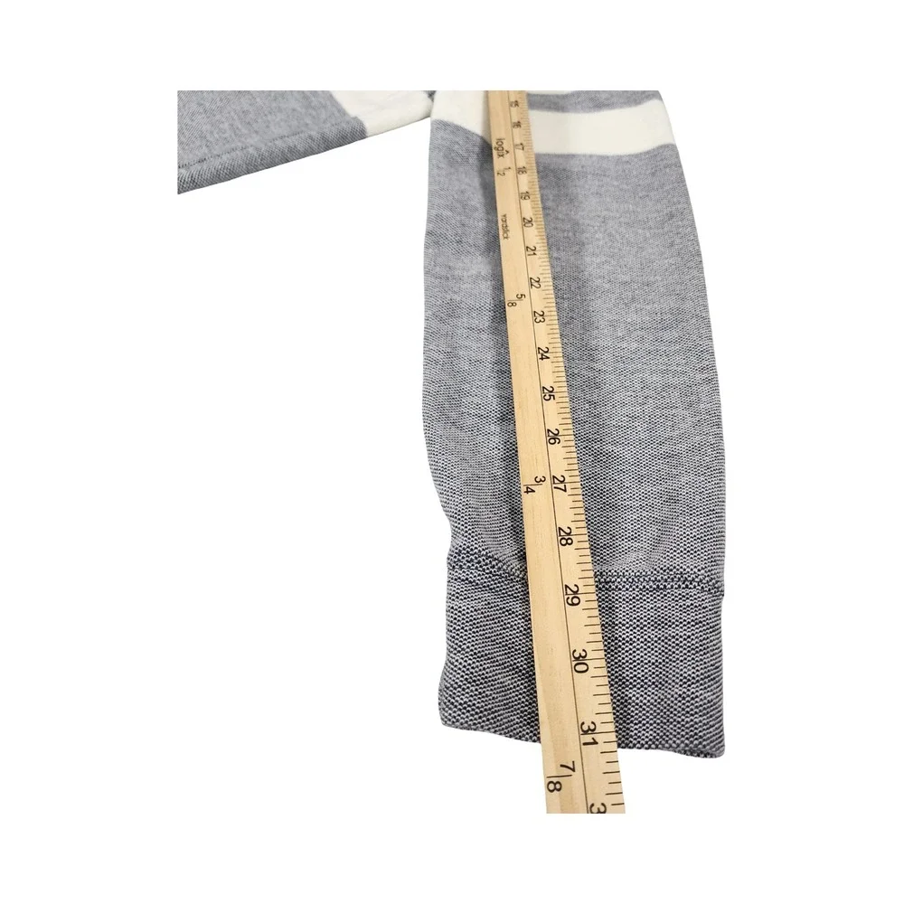 Banana Republic Mens‎ Heathered Gray Shawl Collar Stripe Pullover Sweatshirt L
